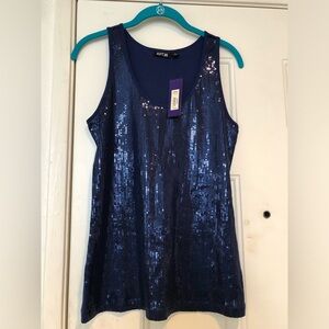 APT 9 Blue Sequin Tank Top